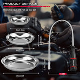 SEDY 4Pcs Magnetic Tray Pick-Up Tool Set Flexible Magnet Holder Auto Repair - Front View