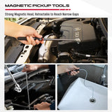 SEDY 6Pcs Magnetic Tray Pick-Up Tool Set Flexible Telescoping Auto Repair - Low Angle