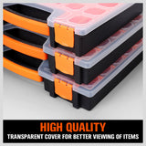 22 Compartments Parts Storage Box Tool Organizer Plastic Bin Carry Case - Top-Down View