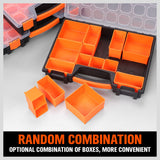 22 Compartments Parts Storage Box Tool Organizer Plastic Bin Carry Case - 45-Degree Angle