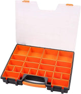 22 Compartments Parts Storage Box Tool Organizer Plastic Bin Carry Case - Rear View