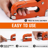 HORUSDY 3in1 Staple Gun Heavy Duty Stapler Fastener Tool Tacker free Staples - Close-Up Angle