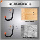 HORUSDY 6Pc Wall Mount Garage Hooks Set Heavy Duty Steel Storage Rack Hanger - Rear View