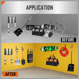 HORUSDY 6Pc Wall Mount Garage Hooks Set Heavy Duty Steel Storage Rack Hanger - Low Angle