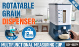 Auto Grain Case Cereal Dispenser Storage Box Kitchen Food Rice Container Cup - Side View
