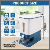 Auto Grain Case Cereal Dispenser Storage Box Kitchen Food Rice Container Cup - Top-Down View