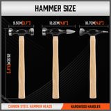 7 Piece Car Dent Auto Body Panel Repair Tool Kit Wooden Handles Beating Hammers - Side View