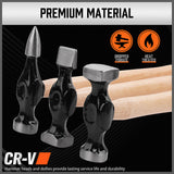 7 Piece Car Dent Auto Body Panel Repair Tool Kit Wooden Handles Beating Hammers - 45-Degree Angle