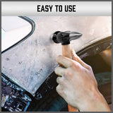 7 Piece Car Dent Auto Body Panel Repair Tool Kit Wooden Handles Beating Hammers - Close-Up Angle