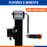 Trailer Caravan Canopy Jack Stand 2267kg 5000lbs Heavy Duty Solid Weld Bracket - Close-Up Angle