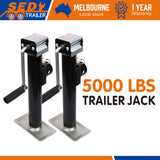 2x Trailer Caravan Canopy Jack Stand 2267kg/ 5000lbs Heavy Duty Weld Bracket - Front View
