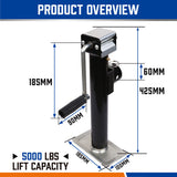 2x Trailer Caravan Canopy Jack Stand 2267kg/ 5000lbs Heavy Duty Weld Bracket - Side View