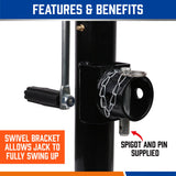 2x Trailer Caravan Canopy Jack Stand 2267kg/ 5000lbs Heavy Duty Weld Bracket - Rear View