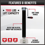 TRAILER CANOPY CARAVAN JACK STAND 3175KG 7000LBS HEAVY DUTY STABILIZER LEGS - 45-Degree Angle
