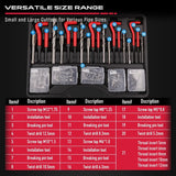 SEDY 320Pcs Helicoil Thread Repair Kit SAE Metric HSS Drill Bits Thread Restorer - 45-Degree Angle