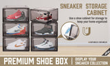 5Pcs Premium Acrylic Shoe Box Sneaker Display Storage Case Boxes Magnetic Door Au - Front View