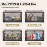 5Pcs Premium Acrylic Shoe Box Sneaker Display Storage Case Boxes Magnetic Door Au - Close-Up Angle
