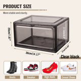 10Pcs Premium Acrylic Shoe Box Sneaker Display Storage Case Boxes Magnetic Door Au - Side View
