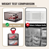 10Pcs Premium Acrylic Shoe Box Sneaker Display Storage Case Boxes Magnetic Door Au - Rear View