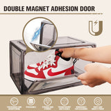 10Pcs Premium Acrylic Shoe Box Sneaker Display Storage Case Boxes Magnetic Door Au - Low Angle