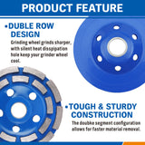 4.5inch Diamond Segment Grinding Concrete Cup Wheel Disc Granite Stone 115mm - Rear View