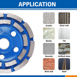 4.5inch Diamond Segment Grinding Concrete Cup Wheel Disc Granite Stone 115mm - Low Angle