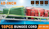 10-Piece Bungee Cords With Hook 40inch Outdoor Elastic Bungee Straps Luggage - Front View