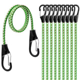 10-Piece Bungee Cords With Hook 40inch Outdoor Elastic Bungee Straps Luggage - Low Angle
