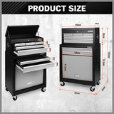 HORUSDY 7 Drawer Tool Box Trolley Cabinet Storage Cart Garage Toolbox Organiser - Top-Down View