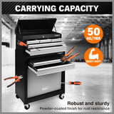 HORUSDY 7 Drawer Tool Box Trolley Cabinet Storage Cart Garage Toolbox Organiser - 45-Degree Angle