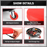 SEDY 150kg Load Pneumatic Roller Seat Mechanic Rolling Stool With Tool Tray AU - Low Angle