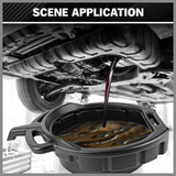 SEDY 8L Oil Change Pan Drain Tray Portable Dish Coolant Recovery Pan Black - Close-Up Angle