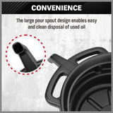 SEDY 15L Oil Change Pan Drain Tray Portable Dish Coolant Recovery Pan Black - 45-Degree Angle