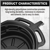 SEDY 15L Oil Change Pan Drain Tray Portable Dish Coolant Recovery Pan Black - Close-Up Angle