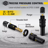 4Pcs Tyre Deflators Air Deflator Tire Valve Core Tool 10~30 PSI Portable 4x4 Au - Rear View