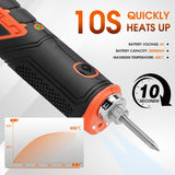 HORUSDY 8W 4V Max Cordless Soldering Iron Rechargeable with Lithium-Ion Battery - 45-Degree Angle
