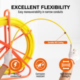 150M×8MM Fish Tape Puller Fiberglass Wire Cable Running Duct Rodder Heavy Duty - 45-Degree Angle