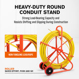 150M×8MM Fish Tape Puller Fiberglass Wire Cable Running Duct Rodder Heavy Duty - Rear View