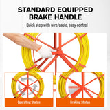150M×8MM Fish Tape Puller Fiberglass Wire Cable Running Duct Rodder Heavy Duty - Low Angle