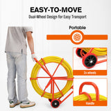 150M?8MM Fish Tape Puller Fiberglass Wire Cable Running Duct Rodder Heavy Duty