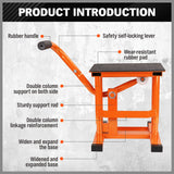 HORUSDY 220Lbs Motorbike Jack Lift Crank Lift Manual Repair Clean Hoist Table - 45-Degree Angle