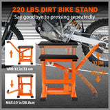 HORUSDY 220Lbs Motorbike Jack Lift Crank Lift Manual Repair Clean Hoist Table - Low Angle