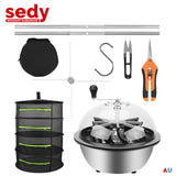 19 inch Bud Leaf Bowl Trimmer Tumble Stainless Steel Blades Twisted Spin Cut - Front View