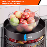 5 Tiers Kitchen Trolley Cart Wheels Round Vegetable Storage Holder Fruit Holder - Top-Down View