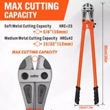 36inch Super Long Bolt Cutter Lock Cutter Rubber Grip Cables Cables Chains Wires - Side View