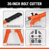 36inch Super Long Bolt Cutter Lock Cutter Rubber Grip Cables Cables Chains Wires - Top-Down View