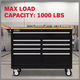 HORUSDY 9 Drawer Tool Box Chest Cabinet Trolley Box Garage Storage Toolbox Black - Extra Image