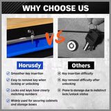 HORUSDY 42 inch 8 Drawer Tool Cabinet 1000 lbs Wood Top Power Strip Casters Blue - Rear View