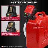 SEDY 3.2 GPM Automatic Shut Off Fuel Transfer Pump Battery Powered Diesel Pump - Rear View