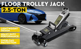 Hydraulic Floor Jack 2.5T Trolley Low Profile Car Track Quick Lifting 85-385mm - Side View